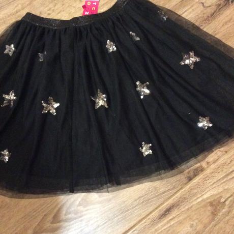 Nová slavnostní sukýnky se stříbrnými hvězdičkami, nutmeg,152