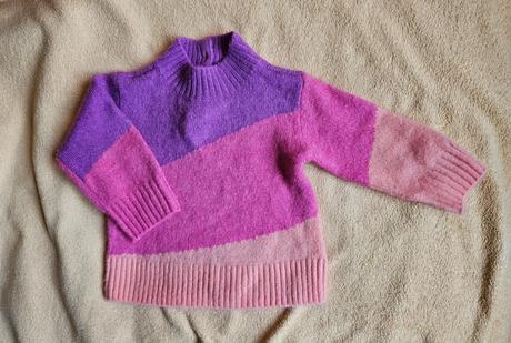 Růžový fialový dětský svetr svetřík roláček h&m, h&m,68