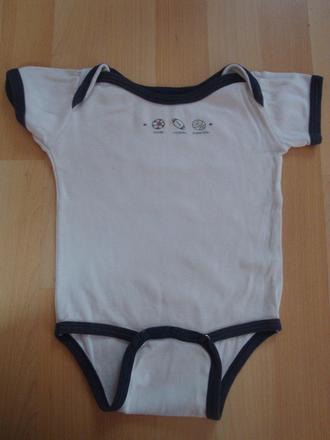 Bodýčko - bílé s námořnickým lemováním, 68