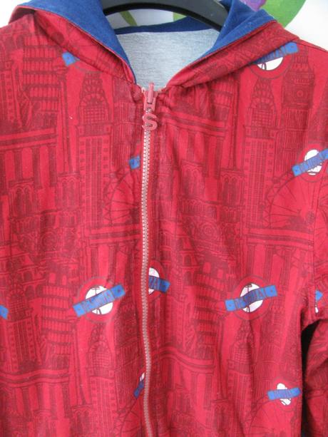 Dětská, oboustranná bavlněná mikina s kapucí, desigual,164