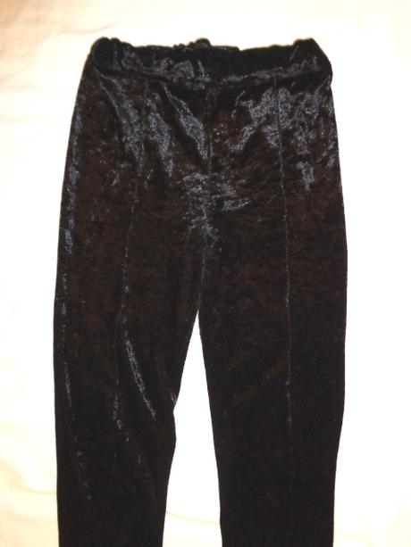 Luxusní černé sametové kamaše - legíny 158/164, 158