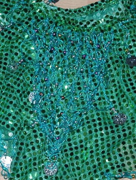 Zelená sukně na orientální břišní tanec, 