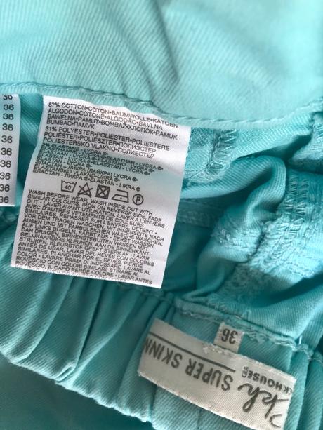 Tyrkysove kalhoty úzké 34 c&a, c&a,34