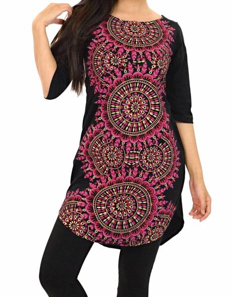 Dámské šaty tunika mandaly himalife s 36, 36 / s