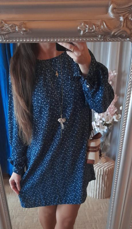 H&m elegantní květované šaty s dlouhým rukávem, h&m,40