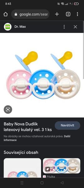 Lze koupit latexový dudlík Baby Nova velikost 2?