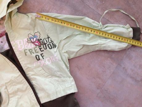 Limetková jarní bunda 98-104 cm kapuce výšivky, 104