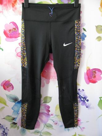 Dámské černé legíny s barevnými vsadkami nike, nike,m