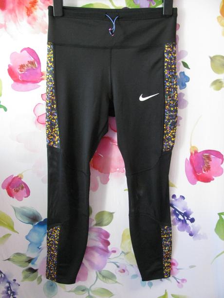 Dámské černé legíny s barevnými vsadkami nike, nike,m