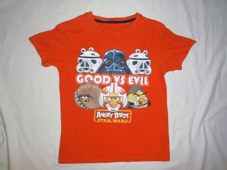 Nádherné oranžové tričko angry birds, h&m,116