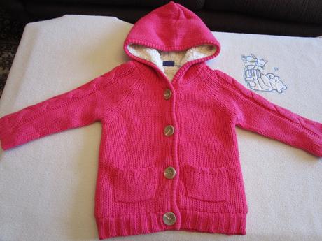 Tm. růžový pletený svetr s plyšovou podšívkou, lupilu,86