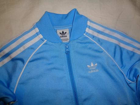 Nádherná bledě modrá sportovní bunda 6-7 let, adidas,122