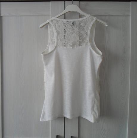 Bílé krajkové tričko tílko bílý top, amisu,m