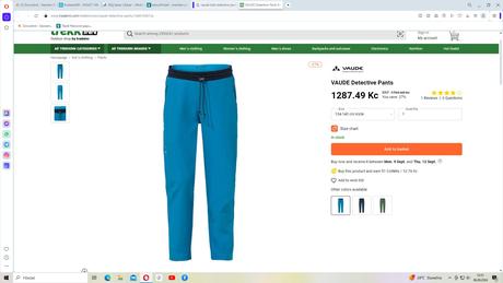 Volnočasové turistické strečové kalhoty vaude, 140