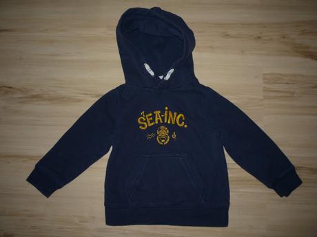 Tmavě modrá mikina přes hlavu, h&m,104