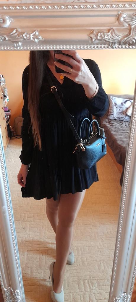 Amisu černé viskózové krátké šaty, amisu,42