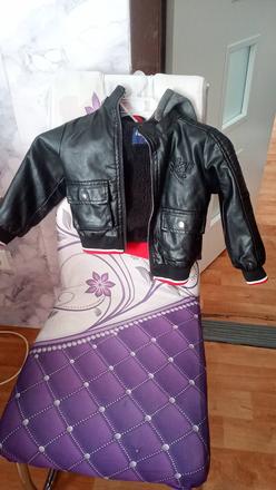Dětská koženou zateplená bunda, kids fashion,104