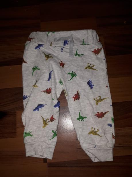 Šedé tepláky s dinosaury vel. 74, 74