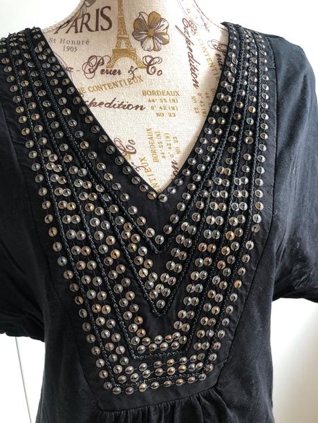 Tunika cerna se cvocky xs h&m, h&m,xs