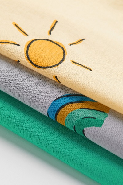 3-pack dětská trička h&m sada sluníčka / duhy, h&m,110 / 116