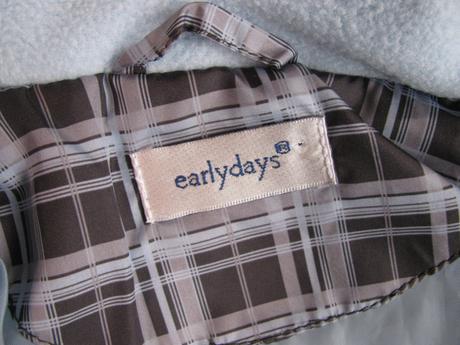 Tenčí zimní světle modrá bunda s kapucí, early days,80