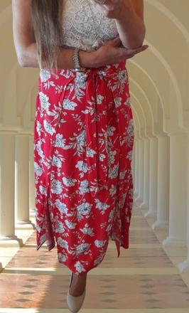 Amisu květovaná viskózová dlouhá sukně, amisu,38