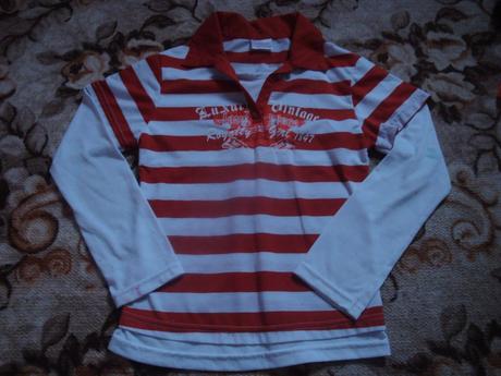 Tričko proužkované s dlouhým rukávem, vel. 134/140, 134