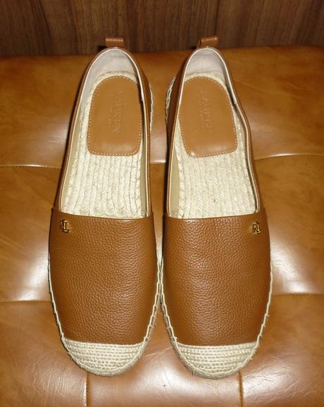 Hnědé dámské kožené espadrilky ralph lauren, ralph lauren,39