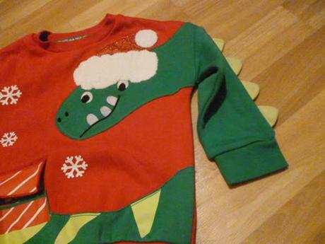 Vánoční dino mikina vel. 2-3, 92