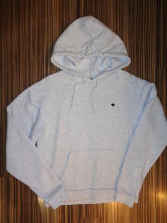 Šedá melírovaná mikina se srdíčkem, topshop,170