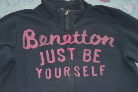 128 134 beneton, slabá bavlněná mikina, benetton,134