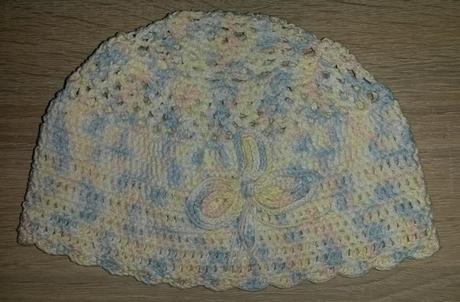 Háčkovaná bavlněná čepice vel. 3-6 let,