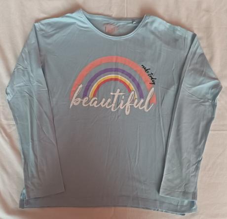 Dívčí triko dlouhý rukáv modré duha pepperts, pepperts,146