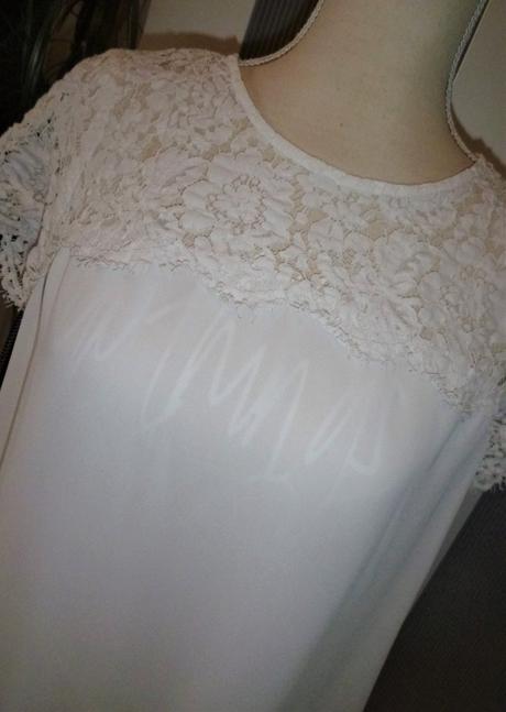 Triko-halenka s krajkou vel.l, mango,l