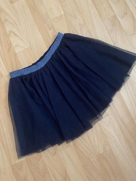 Tylová sukýnka tmavě modrá, tchibo,146