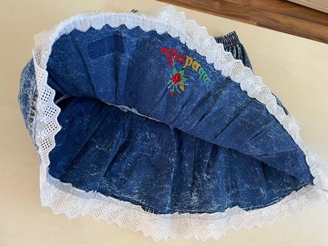 Volán džínová sukně, vel není cca xs-s, lambada, xs