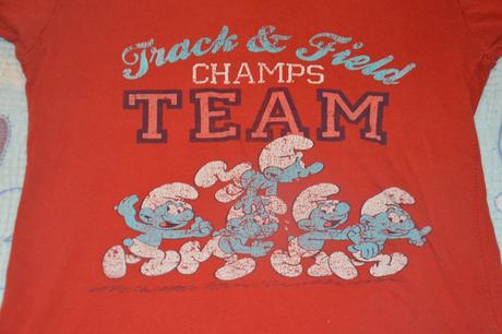 116 červené bavlněné tričko se šmouly, 116