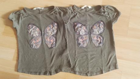 2x triko & tričko s motýlem h&m vel. 98/104, h&m,98