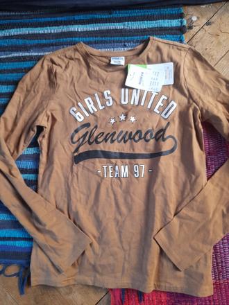 Tričko holčičí hnědé pageone nové nenošené, 146