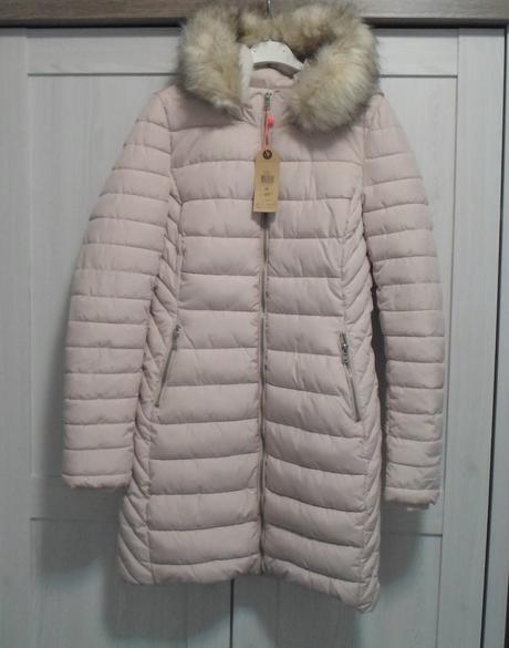 Růžová bunda bundička s kožíškem, tally weijl,36 / 38 / m / s