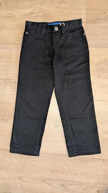 E89 černé kalhoty denim vel. 3 - 4 roky, 104, denim,104