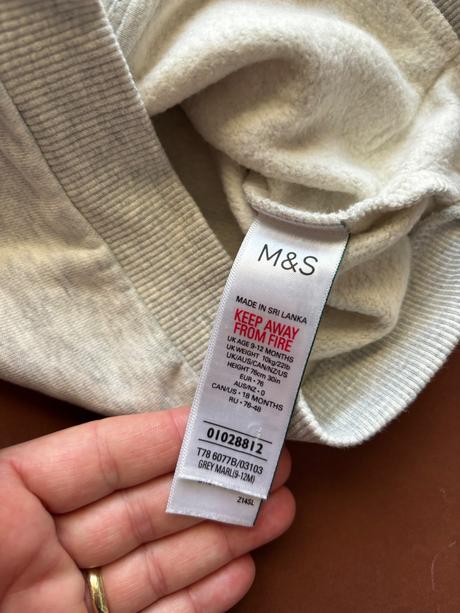 Mikina s kapuci zn. m&s - v.9/12 měs., marks & spencer,80