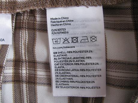 Dívčí skládaná sukně, hnědé káro h&m, h&m,146