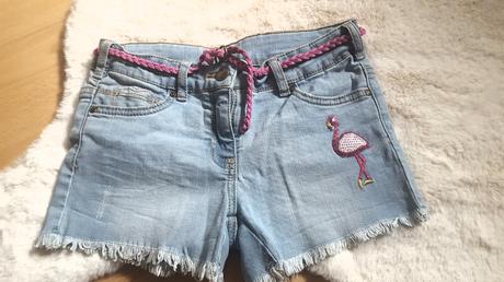 Nové riflové kraťasy s plameňákem č.8, palomino,128