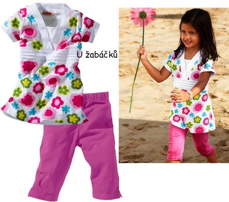 Kytičkovaná tunika + legíny letní komplet, bonprix,128 / 134