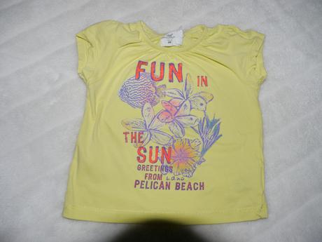 Zlute bavlnene tricko , h&m,80