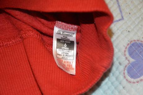 110 116 teplá červená mikina s kapucí, st. bernard,116