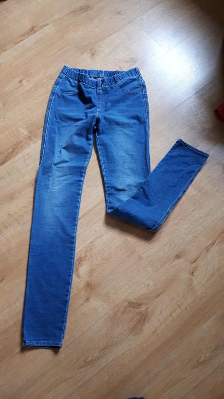 Džínové riflové legíny, h&m,158