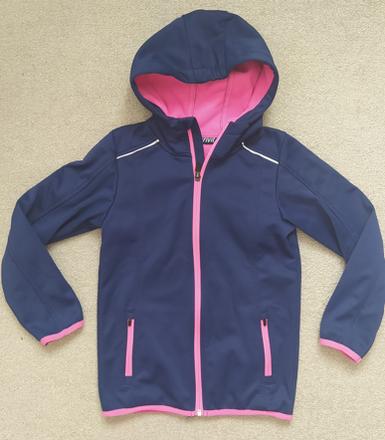 Bunda softshell. tm. modrá s kapucí, crivit,122