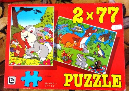 Puzzle zvířátka 2 x 77 dílků,